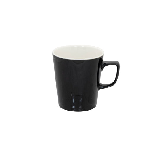 Superwhite Café Porcelain Gloss Black Latte Mug 45.4cl 16oz Pack of 6