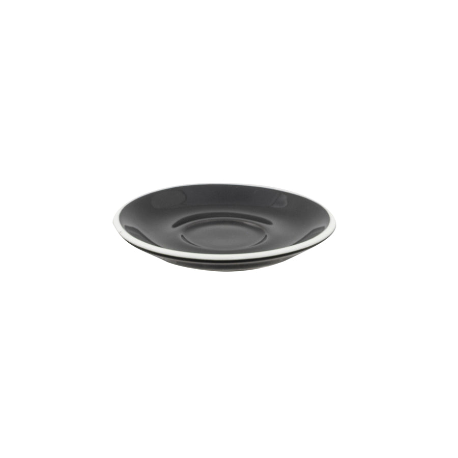 Superwhite Café Porcelain Gloss Black Round Saucer 14cm Pack of 12