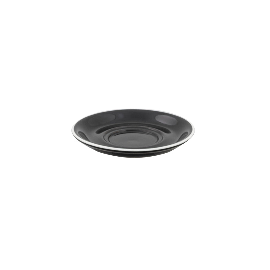 Superwhite Café Porcelain Gloss Black Round Saucer 15.5cm Pack of 12