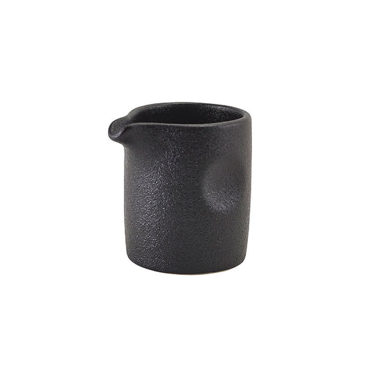 Genware Forge Stoneware Black Pinched Jug 9cl 3.2oz Pack of 12