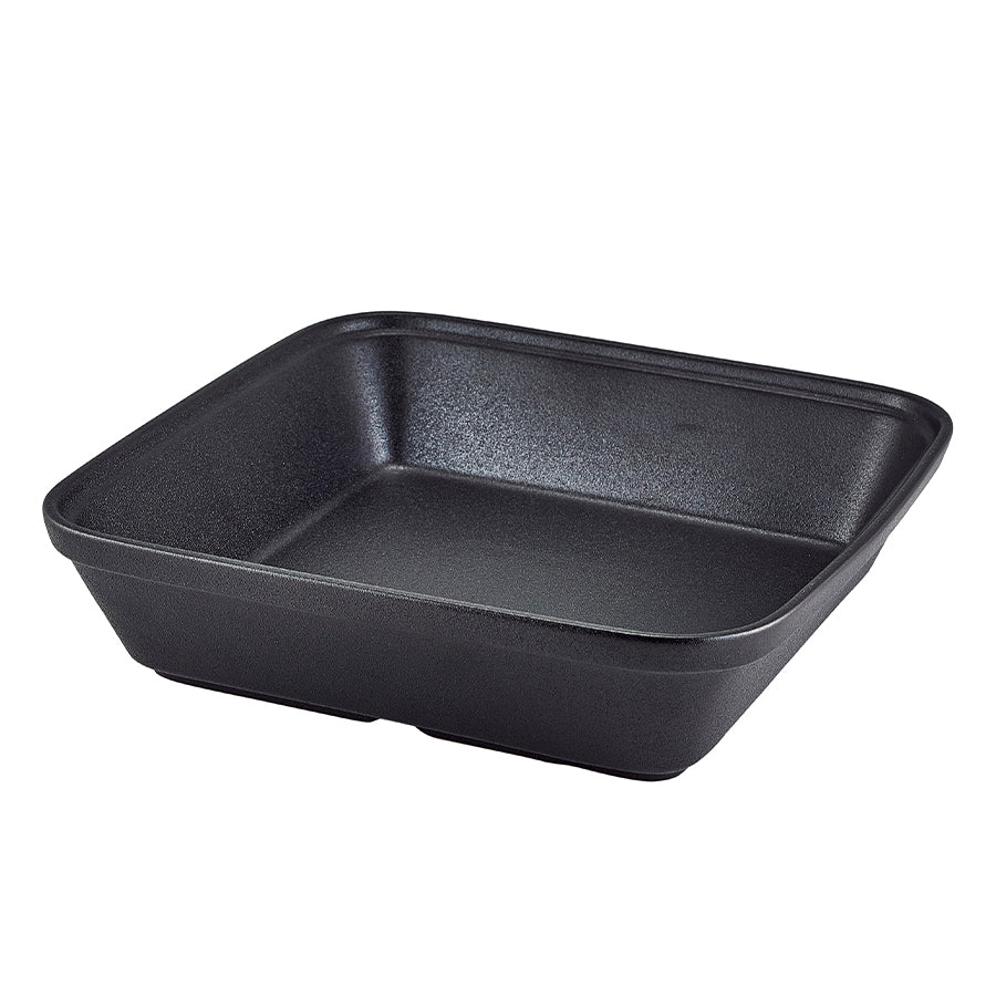 Genware Forge Buffet Stoneware Black Square Roaster 25.4x6.5cm 2.4 Litre 84.5oz Pack of 6