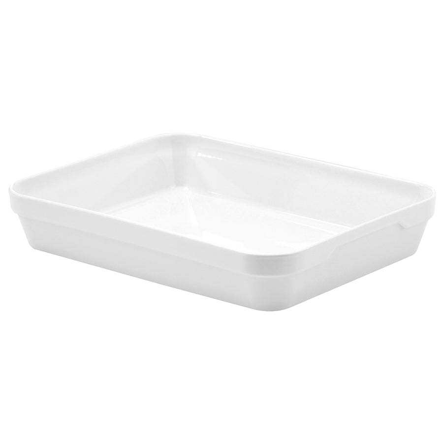 Revol Les Essentiels Porcelain White Rectangular Deep Dish 28x21x6.5cm 2 Litre Pack of 2