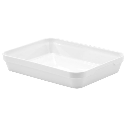 Revol Les Essentiels Porcelain White Rectangular Deep Dish 28x21x6.5cm 2 Litre Pack of 2