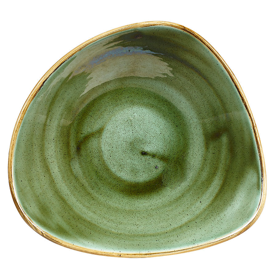 Churchill Stonecast Vitrified Porcelain Samphire Green Triangular Bowl 23.5cm 60cl 21.1oz Pack of 12