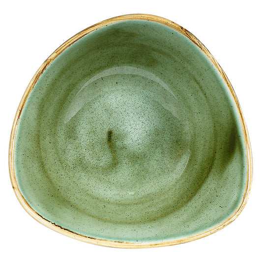 Churchill Stonecast Vitrified Porcelain Samphire Green Triangular Bowl 18.5cm 37cl 13oz Pack of 12