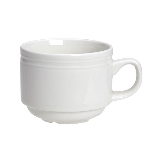 Steelite Bead Vitrified Porcelain White Stacking Cup 20cl Pack of 12