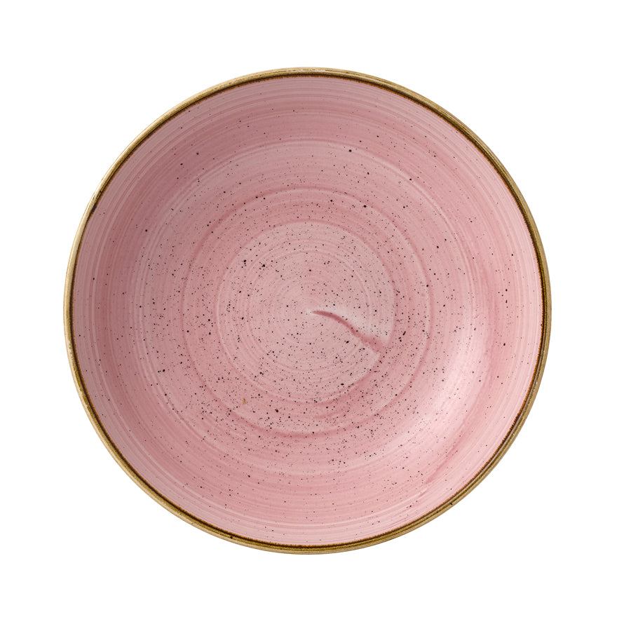 Churchill Stonecast Vitrified Porcelain Petal Pink Round Coupe Bowl 24.8cm 113.6cl 40oz Pack of 12