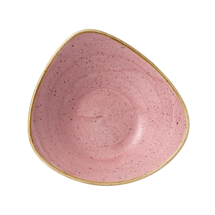 Churchill Stonecast Vitrified Porcelain Petal Pink Triangular Bowl 23.5cm 60cl 21.1oz Pack of 12