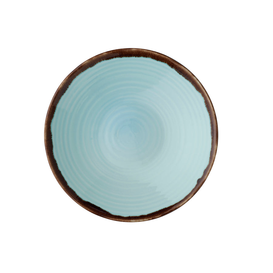 Dudson Harvest Vitrified Porcelain Turquoise Organic Round Coupe Bowl 25cm 80cl 28oz Pack of 12