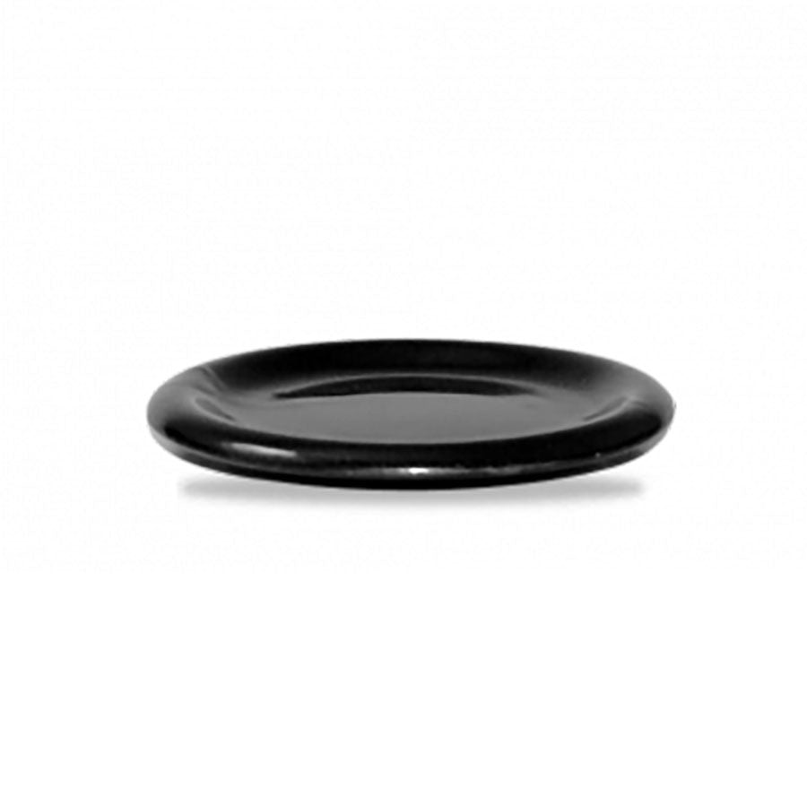 Churchill Bit On The Side Vitrified Porcelain Round Onyx Black Ceramic Bowl Lid / Side Plate Pack of 6