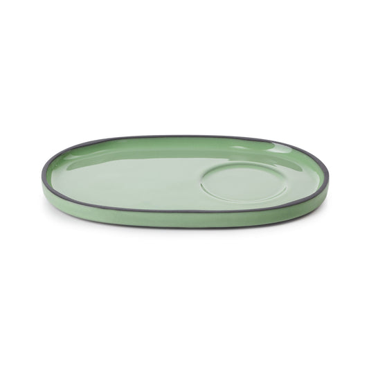 Revol Caractere Ceramic Mint Oval Gourmet Saucer 18x11.1cm Pack of 4