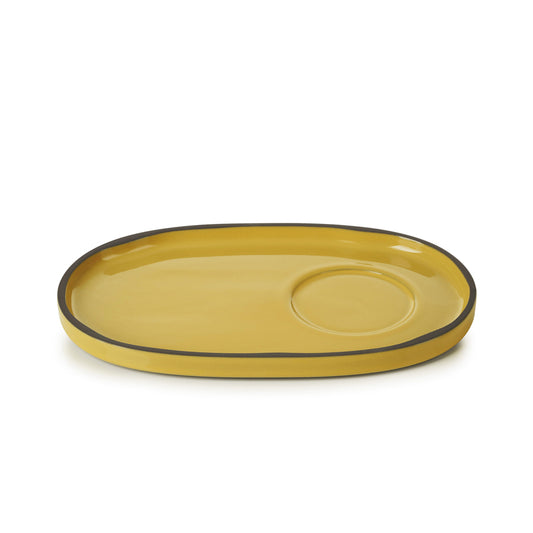 Revol Caractere Ceramic Tumeric Oval Gourmet Saucer 18x11.1cm Pack of 4