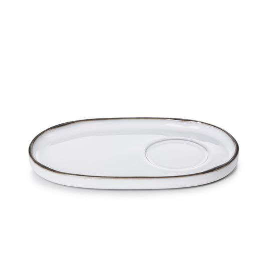 Revol Caractere Ceramic White Oval Gourmet Saucer 18x11.1cm Pack of 4