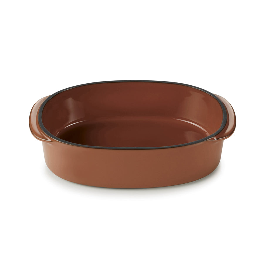 Revol Caractere Ceramic Cinnamon Oblong Dish 16x11x4.5cm 30cl Pack of 6