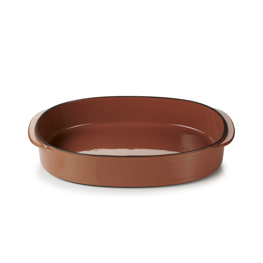 Revol Caractere Ceramic Cinnamon Oblong Dish 34x25x6.5cm 2.8 Litre