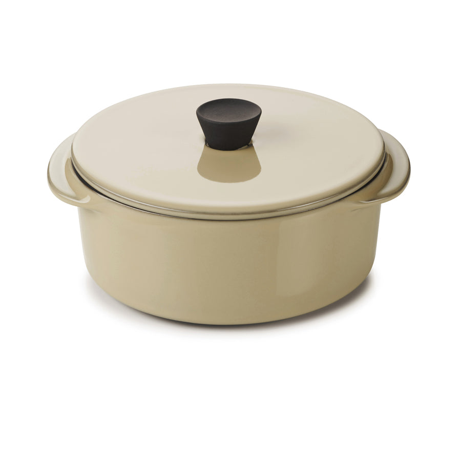 Revol Caractere Ceramic Nutmeg Round Cocotte With Lid 14x12x6.5cm 25cl Pack of 6