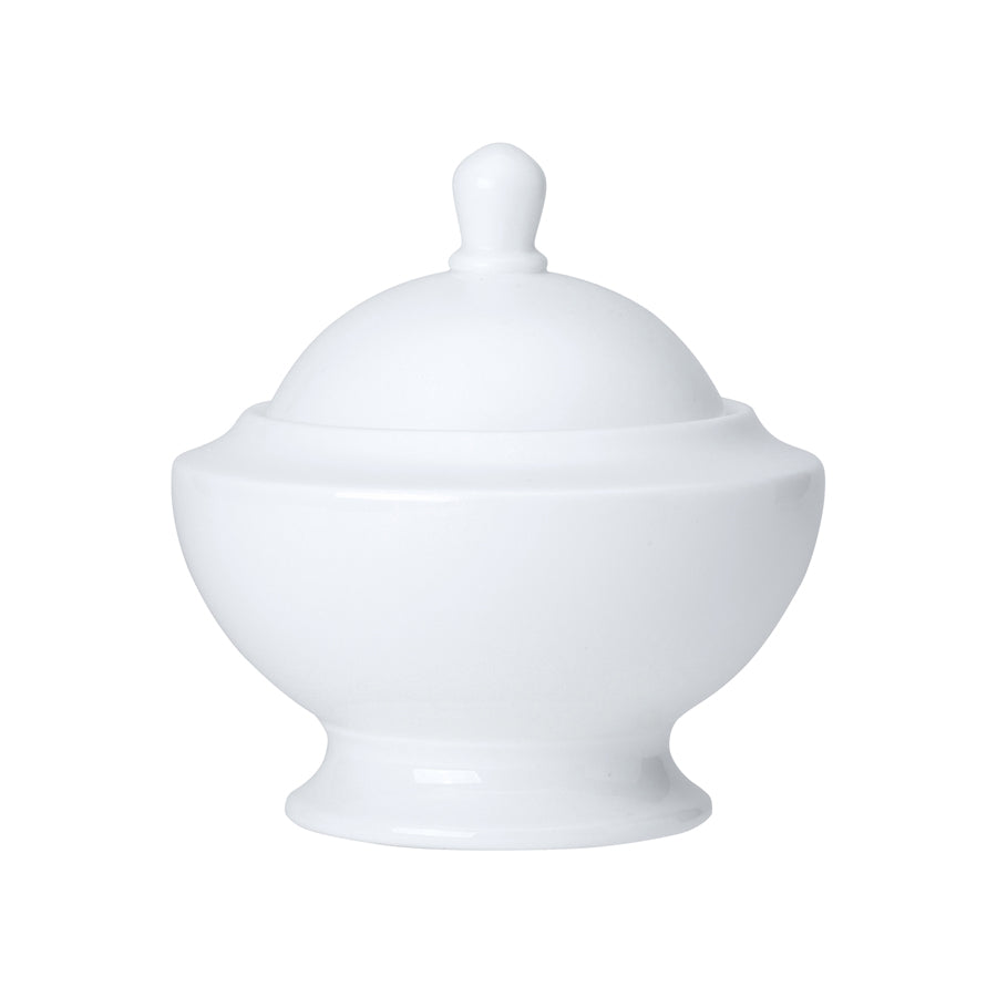 William Edwards Classic White Bone China Round Covered Sugar Pot 11.5cm Pack of 12