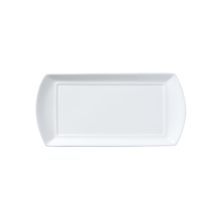 William Edwards Classic White Bone China Rectangular Tray 25x13cm Pack of 12