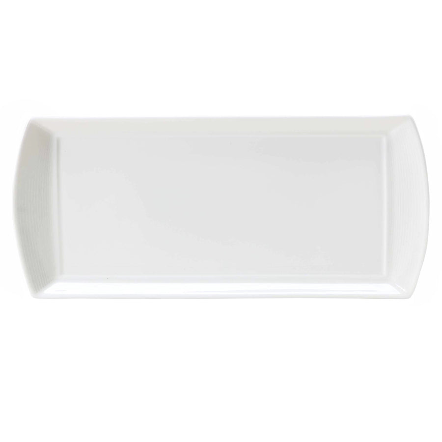 William Edwards Spiro Bone China White Rectangle Tray 34x15cm Pack of 12