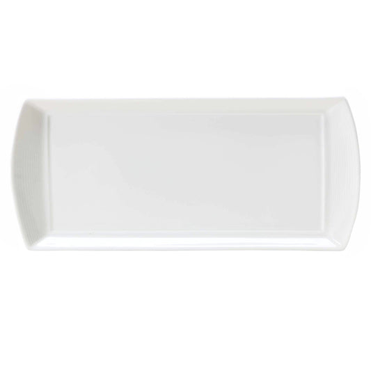 William Edwards Spiro Bone China White Rectangle Tray 34x15cm Pack of 12