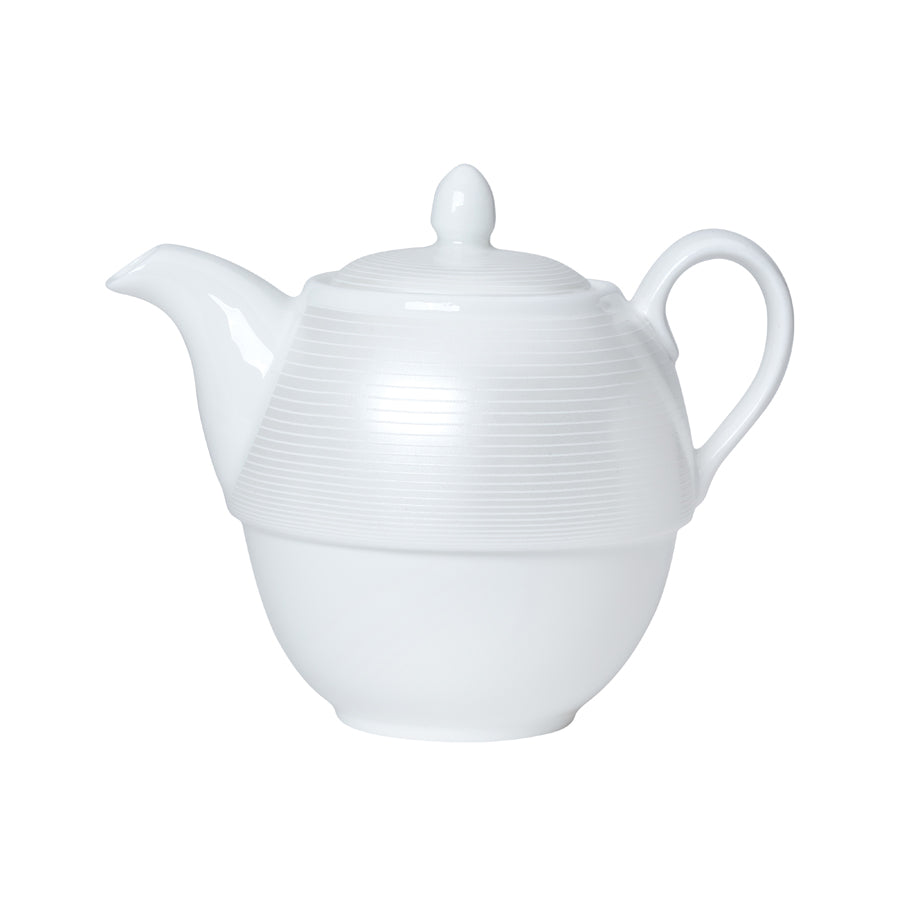 William Edwards Spiro Bone China White Tea for One Teapot 46cl Pack of 6