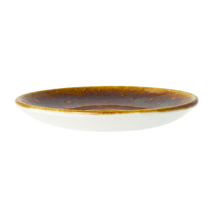 Steelite Aurora Vitrified Porcelain Vesuvius Amber Round Saucer 12.5cm Pack of 12