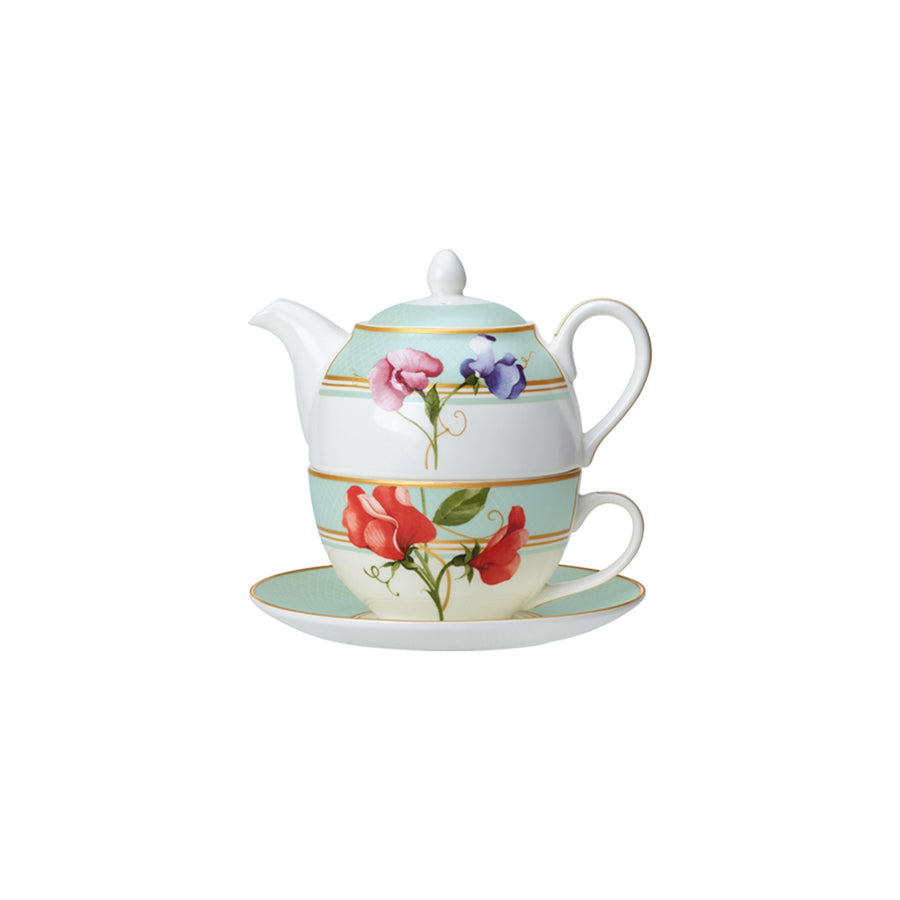 William Edwards Trellis Bone China White Tea for One Set Pack of 6