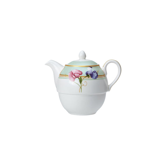 William Edwards Trellis Bone China White Tea for One Teapot 46cl Pack of 6