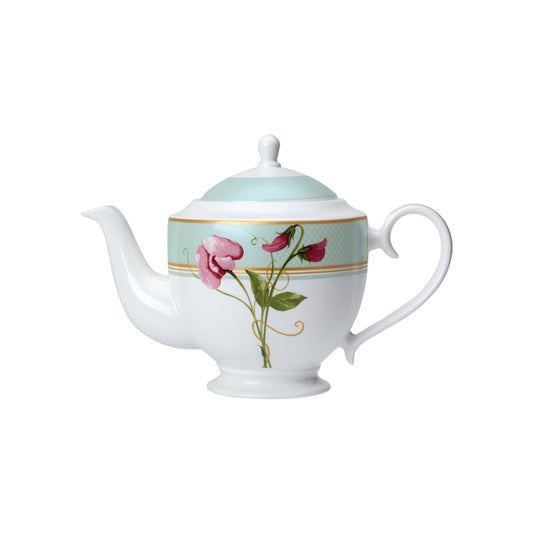 William Edwards Trellis Bone China White 4 Cup Classic Teapot 80cl Pack of 6