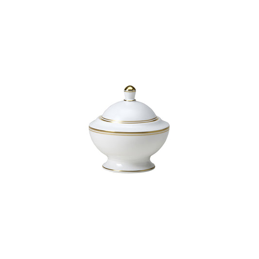 William Edwards Burnished Gold Bone China White Round Classic Sugar Pot 11.5cm Pack of 12