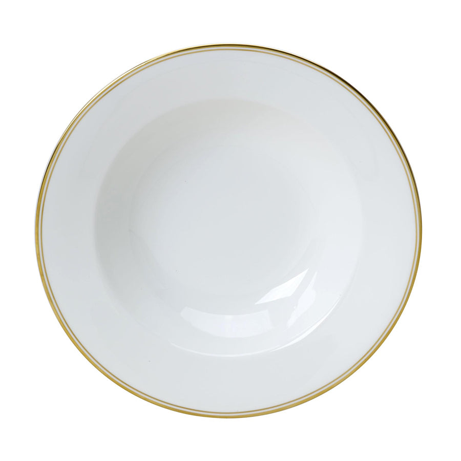 William Edwards Burnished Gold Bone China White Round Classic Rim Bowl 28cm Pack of 6