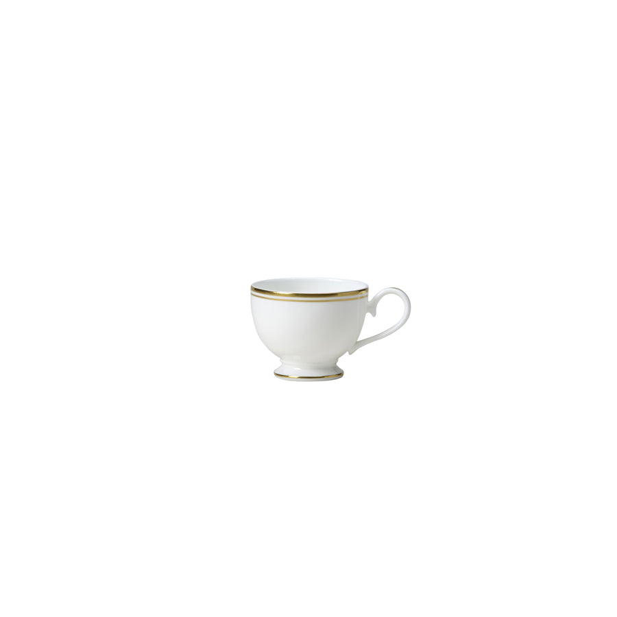 William Edwards Burnished Gold Bone China White Classic Footed Espresso Cup 9cl Pack of 12