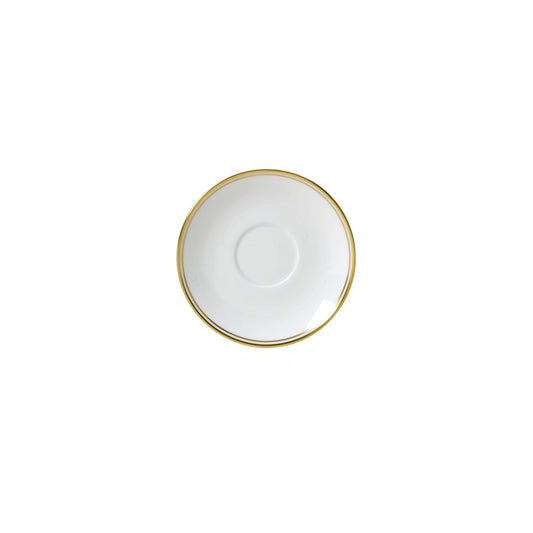 William Edwards Burnished Gold Bone China White Round Classic Espresso Saucer 12cm Pack of 12