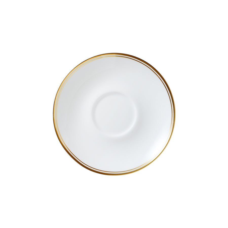 William Edwards Burnished Gold Bone China White Round Tea for One Saucer 14.5cm Pack of 12