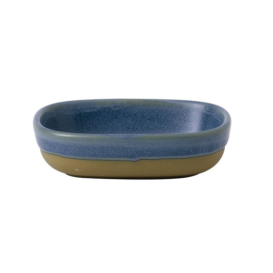 Churchil Emerge Vitrified Porcelain Oslo Blue Rectangular Shallow Tray 12x9x3.3cm Pack of 6