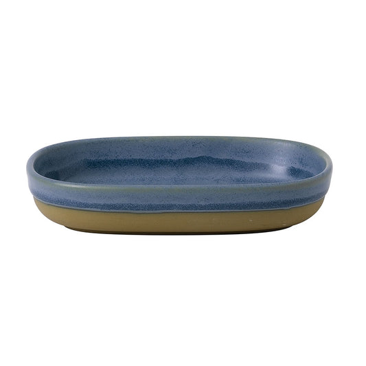 Churchil Emerge Vitrified Porcelain Oslo Blue Rectangular Shallow Tray 17.3x11.9x3.3cm Pack of 6