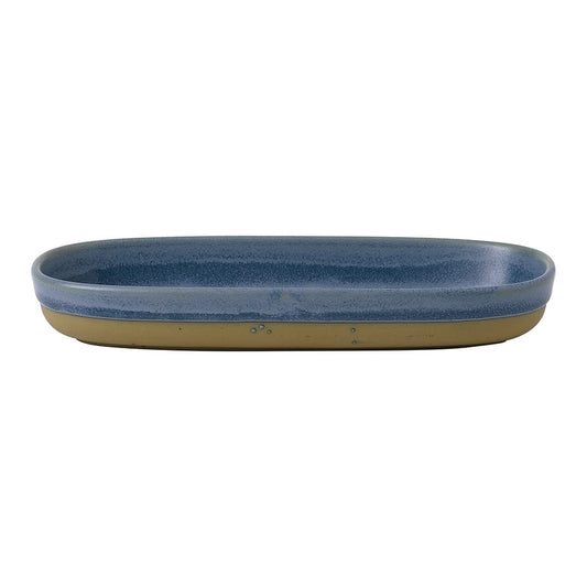 Churchil Emerge Vitrified Porcelain Oslo Blue Rectangular Shallow Tray 23.3x10x3.3cm Pack of 6