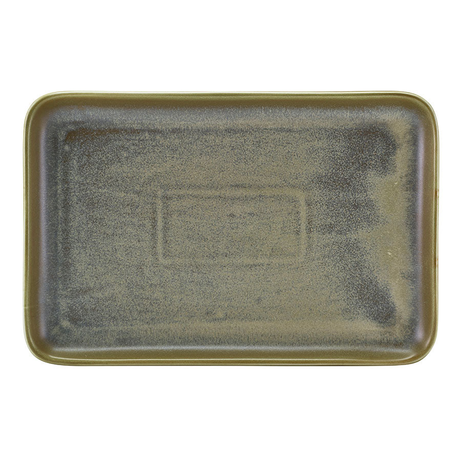 Genware Terra Porcelain Matte Grey Rectangular Platter 30x20cm Pack of 3