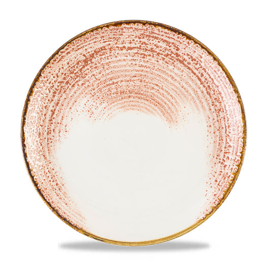 Churchill Homespun Accents Vitrified Porcelain Coral Round Coupe Plate 28.8cm Pack of 12