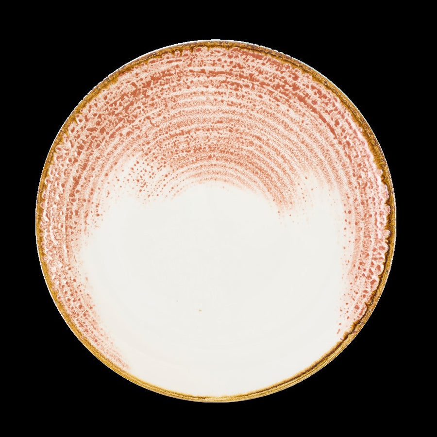 Churchill Homespun Accents Vitrified Porcelain Coral Round Coupe Plate 26cm Pack of 12