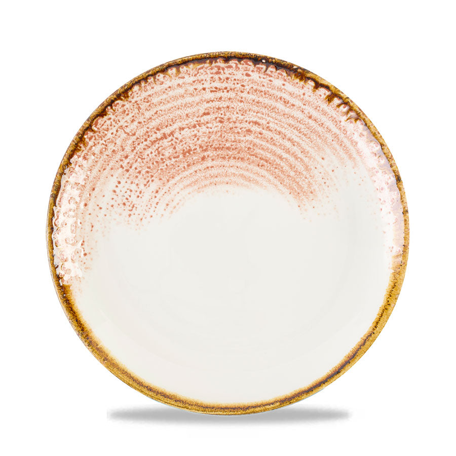 Churchill Homespun Accents Vitrified Porcelain Coral Round Coupe Plate 21.7cm Pack of 12