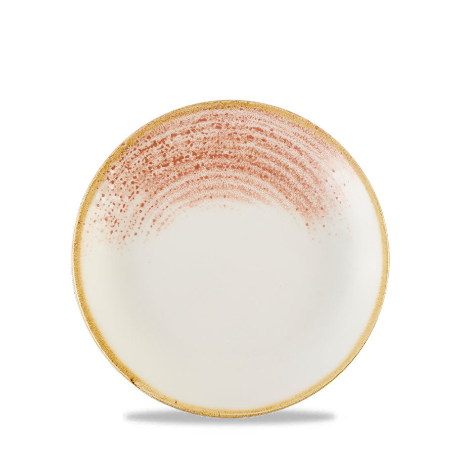 Churchill Homespun Accents Vitrified Porcelain Coral Round Coupe Plate 16.5cm Pack of 12