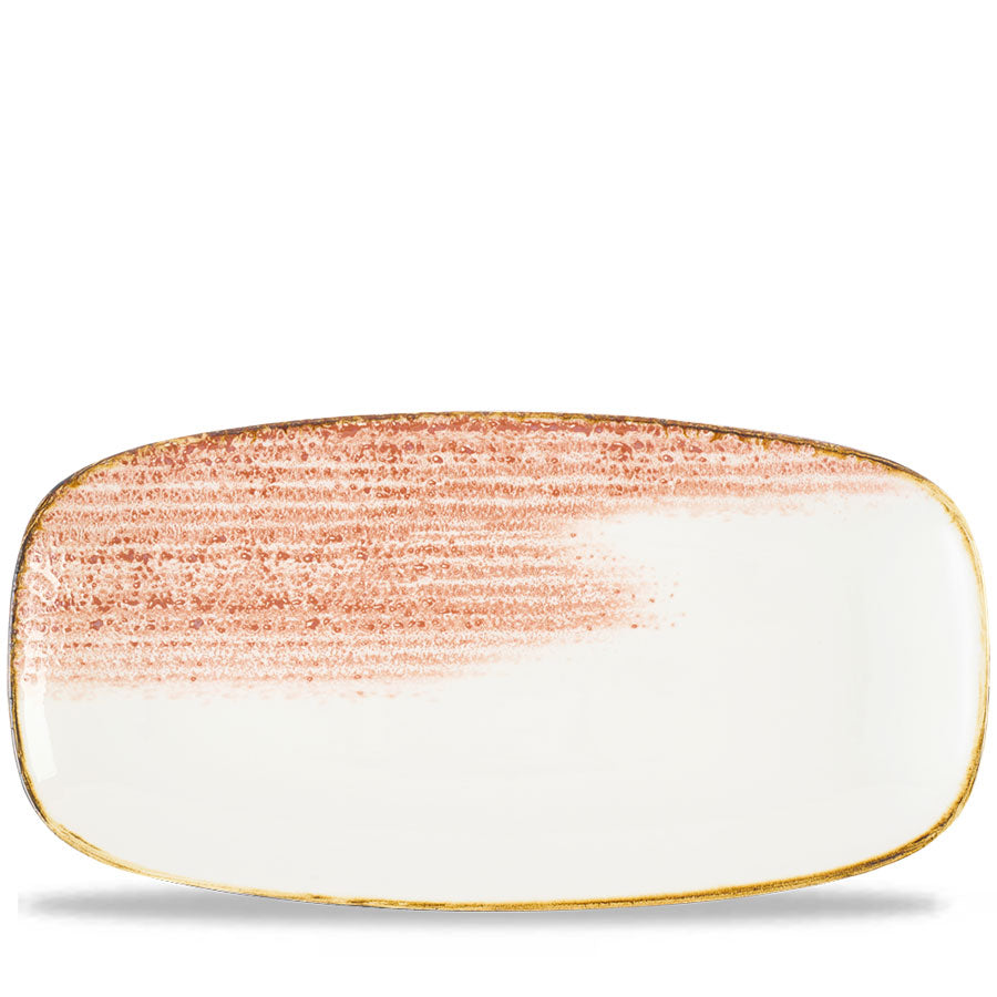 Churchill Homespun Accents Vitrified Porcelain Coral Chefs Oblong Platter 35.5x18.9cm Pack of 6