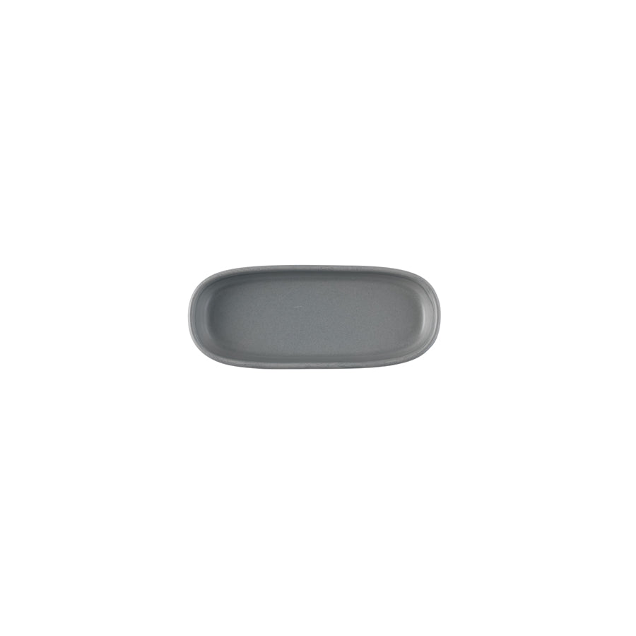 Churchil Emerge Vitrified Porcelain Seattle Grey Rectangular Shallow Tray 23.3x10x3.3cm Pack of 6