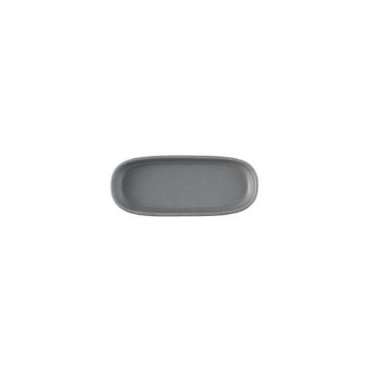 Churchil Emerge Vitrified Porcelain Seattle Grey Rectangular Shallow Tray 23.3x10x3.3cm Pack of 6