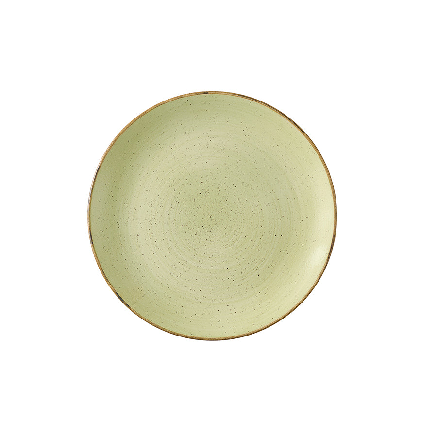 Churchill Stonecast Raw Vitrified Porcelain Green Round Coupe Plate 28.8cm Pack of 12