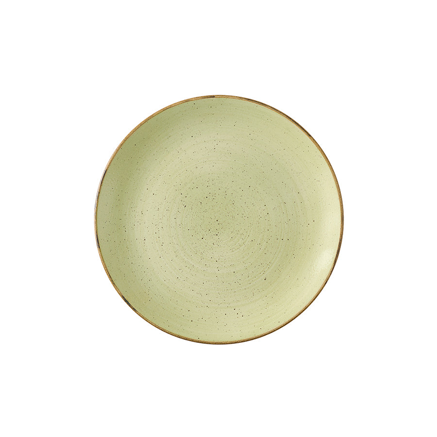 Churchill Stonecast Raw Vitrified Porcelain Green Round Coupe Plate 26cmPack of 12