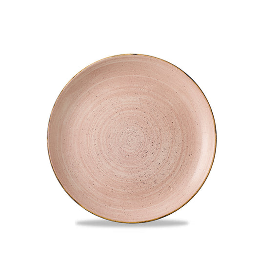 Churchill Stonecast Raw Vitrified Porcelain Terracotta Round Coupe Plate 26cm Pack of 12