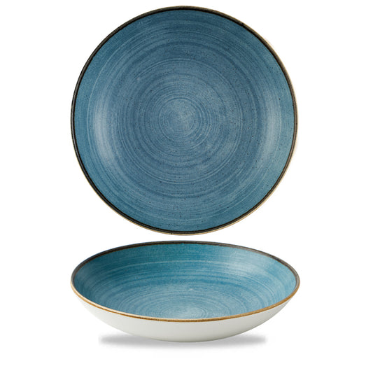 Churchill Stonecast Raw Vitrified Porcelain Teal Round Coupe Bowl 24.8cm 113.6cl 40oz Pack of 12