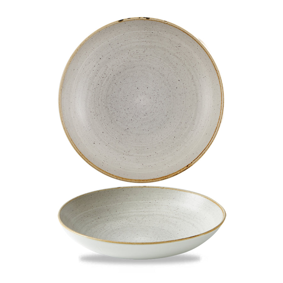 Churchill Stonecast Raw Vitrified Porcelain Grey Round Coupe Bowl 18.2cm 42.6cl 15oz Pack of 12